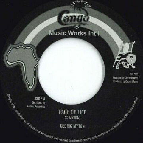 7” Cedric Myton Page Of Life / Version BLX7005 Congo Works Intl UK /00048
