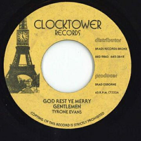 7” Tyrone Evans God Rest Ye Merry Gentlemen / Version CT323 Clocktower US /00048