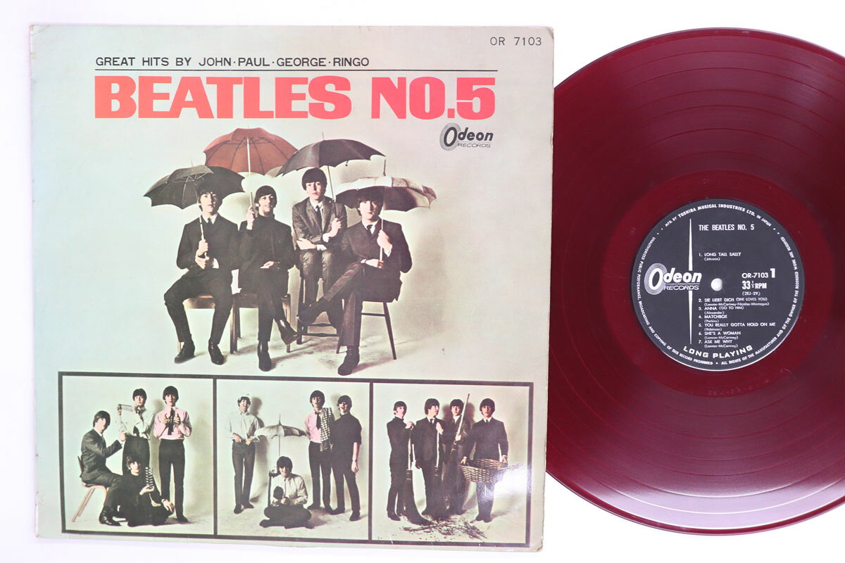 Artist Name: B - 【中古】LP Beatles Beatles No.5 (- Red Vinyl) OR7103 ODEON Japan Vinyl /00260