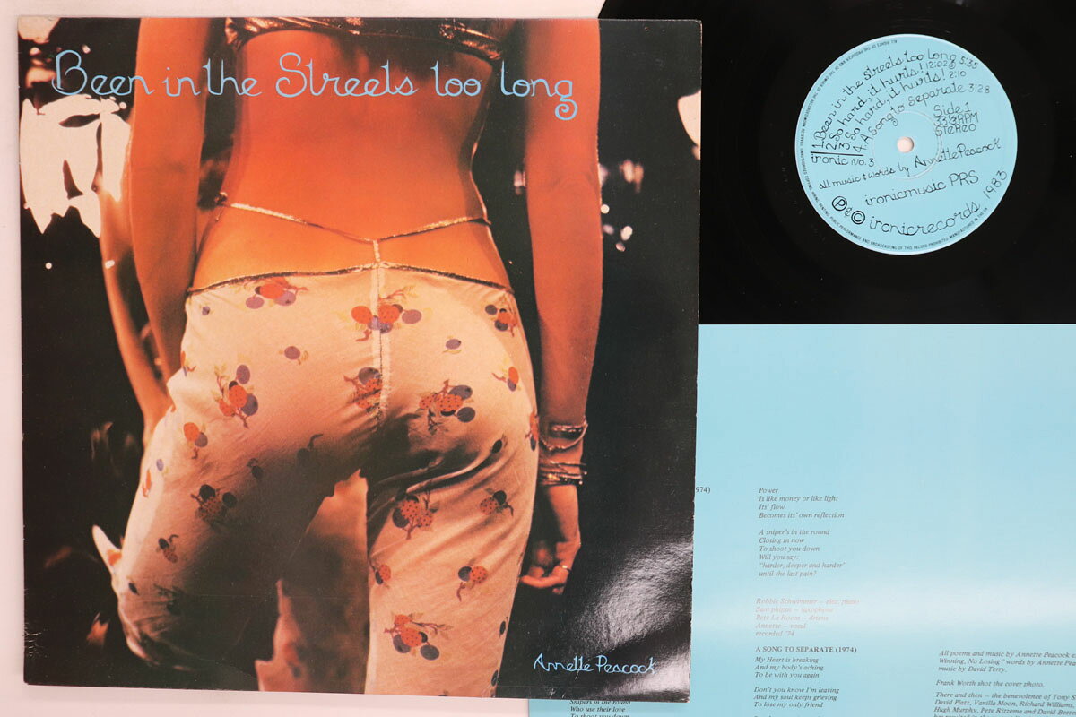 LP Annette Peacock Been In The Streets Too Long IRONICRECORDSNO Ironic /00260