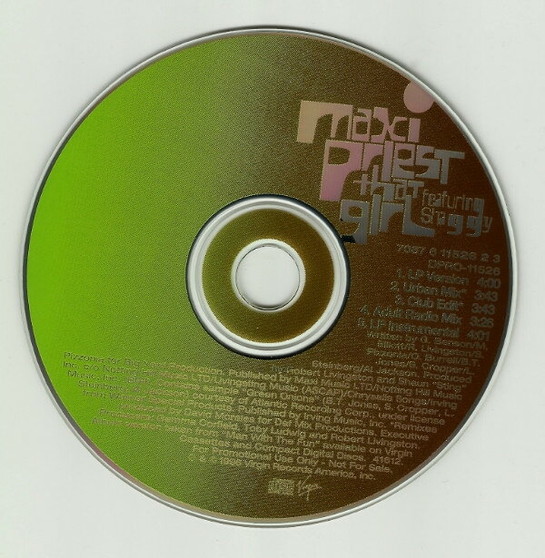 ・アーティスト Maxi Priest ・タイトル That Girl ・レーベル・型番 Virgin DPRO11526 ・フォーマット CD ・コンディション(盤) 良い (VG+) ・コンディション(ジャケット) ・コンディション(帯) オビなし ・特記事項 【プロモ盤】 【Promotion Only】【ケース擦れ】 サンプル画像です。実際の商品の画像ではありません 商品写真はバーコード/カタログ番号に対応したサンプル画像ですので、お送りする商品の画像ではありません。帯やライナーなどの付属品は、特記事項に記載されている場合のみ含まれます。プロモやカラーレコードなどの仕様についても、該当する場合のみ特記事項に記載しています。 【ご購入前に必ずご確認ください】 ・本店サイト(www.recordcity.jp)とは価格、送料が違います ・本店サイト、その他支店のオーダーとは同梱発送できません ・注文確定後に別の注文を頂いた場合、注文同士の同梱は致しかねます。 ・別倉庫から発送しているため、店頭受け渡しは対応しておりません ・一部商品は他の通販サイトでも販売しているため、ご注文のタイミングによっては商品のご用意ができない場合がございます。 ・土日祝日はお休みです 金曜・祝前日9時以降のご連絡またはご入金は、返答または発送が週明け・祝日明けに順次対応となります。 ・ご購入後のキャンセル不可 ご購入後のキャンセルはいかなる理由においてもお受けできません。ご了承の上、ご購入くださいませ。 ・日本郵便(ゆうパック/ゆうメール)によるお届けになります。 ・中古品であることをご理解ください 当ストアでは中古商品を主に販売しております。中古品であることをご理解の上ご購入ください。また、一部商品はRecordCityオンラインストアで試聴可能です。 ・返品について お客様のご都合による返品は一切承っておりません。 表記の内容と実際の商品に相違がある場合、また針飛び等で返品・返金をご希望される場合は、商品の到着後1週間以内にご連絡ください。商品の返送をこちらで確認後、キャンセル・返金を行います。 コンディションVG以下の商品は返品できません。プレイに影響のない表面のこすれ傷、プレス起因のノイズ盤は返品の対象外です。 【コンディション表記】 ・ほぼ新品(M-)(Like New) 完全な新品。未使用。当店ではほぼ使用しません ・非常に良い(EX)(Excellent) 中古盤として美品な状態。わずかな経年を感じるものの傷みを感じさせない、当店基準で最高の状態 ・良い(VG+)(Very Good Plus) 丁寧に扱われた中古品で、軽い使用感がみられる。 ・可(VG)(Acceptable) 使い込まれた中古品で、「良い」よりもさらに使用感がみられる。 ・悪い(VG-)(Bad) 状態が悪いアイテム。使用の保障はなく、再生不可、針飛び、目立つノイズがあるかもしれない。状態によるクレーム不可。返品不可。 ・非常に悪い(G)(Very Bad) 「悪い」よりさらに状態が悪いアイテム。使用の保障はなく、再生不可、針飛び、目立つノイズがあるかもしれない。状態によるクレーム不可。返品不可。 ・ジャンク(Fair)(Junk/Fair) 割れている、反っている、水ダメージがある、カビ、ジャケットが分離している、ひどい書き込み、ひどい擦れなど最低の状態。使用の保障はなく、再生不可、針飛び、目立つノイズがあるかもしれない。状態によるクレーム不可。返品不可。 ・ジャンク(Poor)(Junk/Poor) 割れている、反っている、水ダメージがある、カビ、ジャケットが分離している、ひどい書き込み、ひどい擦れなど最低の状態。使用の保障はなく、再生不可、針飛び、目立つノイズがあるかもしれない。状態によるクレーム不可。返品不可。