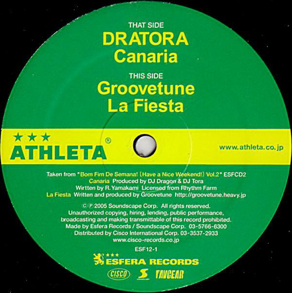 Western  Music - 【中古】12” Dratora / Groovetune Canaria / La Fiesta ESF121 ESFERA /00250