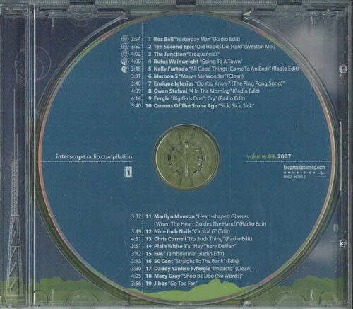 CD Various Interscope Radio Compilation Volume 3 2007 UMCF057882 INTERSCOPE プロモ /00110