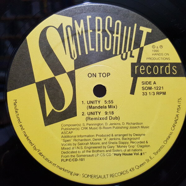 LP On Top Unity SOM1221 Somersault Records /00260