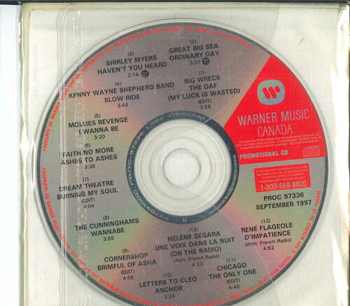 CD Various Warner Music Canada September 1997 - Vol. 336 PROC97336 WARNER MUSIC CANADA プロモ /00110