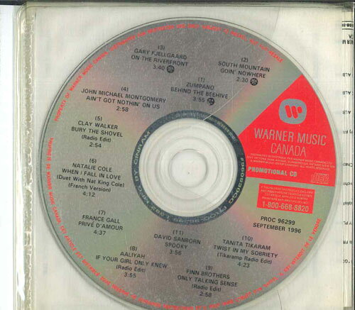 CD Various Warner Music Canada September 1996 - Vol. 299 PROC96299 WARNER MUSIC CANADA プロモ /00110