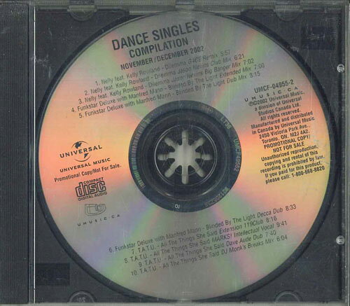 Artist Name: G - 【中古】CD Various Dance Singles Compilation November / December 2002 UMCF049552 UIVERSAL MUSIC CANAD プロモ /00110