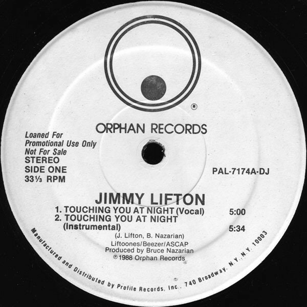 12” Jimmy Lifton Touching You At Night PAL7174DJPROMO Orphan Records プロモ /00250