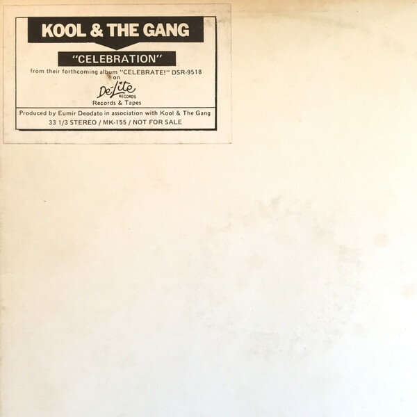 ・アーティスト Kool & The Gang ・タイトル Celebration ・レーベル・型番 De-Lite Records MK155PROMO ・フォーマット 12インチレコード ・コンディション(盤) 良い (VG+) ・コンディション(ジャケット) 可 (VG) ・コンディション(帯) オビなし ・特記事項 【プロモ盤】 【盤に目立った跡】【レーベルに書き込み】【カバー抜け】【ハイプステッカー】 サンプル画像です。実際の商品の画像ではありません 商品写真はバーコード/カタログ番号に対応したサンプル画像ですので、お送りする商品の画像ではありません。帯やライナーなどの付属品は、特記事項に記載されている場合のみ含まれます。プロモやカラーレコードなどの仕様についても、該当する場合のみ特記事項に記載しています。 【ご購入前に必ずご確認ください】 ・本店サイト(www.recordcity.jp)とは価格、送料が違います ・本店サイト、その他支店のオーダーとは同梱発送できません ・注文確定後に別の注文を頂いた場合、注文同士の同梱は致しかねます。 ・別倉庫から発送しているため、店頭受け渡しは対応しておりません ・一部商品は他の通販サイトでも販売しているため、ご注文のタイミングによっては商品のご用意ができない場合がございます。 ・土日祝日はお休みです 金曜・祝前日9時以降のご連絡またはご入金は、返答または発送が週明け・祝日明けに順次対応となります。 ・ご購入後のキャンセル不可 ご購入後のキャンセルはいかなる理由においてもお受けできません。ご了承の上、ご購入くださいませ。 ・日本郵便(ゆうパック/ゆうメール)によるお届けになります。 ・中古品であることをご理解ください 当ストアでは中古商品を主に販売しております。中古品であることをご理解の上ご購入ください。また、一部商品はRecordCityオンラインストアで試聴可能です。 ・返品について お客様のご都合による返品は一切承っておりません。 表記の内容と実際の商品に相違がある場合、また針飛び等で返品・返金をご希望される場合は、商品の到着後1週間以内にご連絡ください。商品の返送をこちらで確認後、キャンセル・返金を行います。 コンディションVG以下の商品は返品できません。プレイに影響のない表面のこすれ傷、プレス起因のノイズ盤は返品の対象外です。 【コンディション表記】 ・ほぼ新品(M-)(Like New) 完全な新品。未使用。当店ではほぼ使用しません ・非常に良い(EX)(Excellent) 中古盤として美品な状態。わずかな経年を感じるものの傷みを感じさせない、当店基準で最高の状態 ・良い(VG+)(Very Good Plus) 丁寧に扱われた中古品で、軽い使用感がみられる。 ・可(VG)(Acceptable) 使い込まれた中古品で、「良い」よりもさらに使用感がみられる。 ・悪い(VG-)(Bad) 状態が悪いアイテム。使用の保障はなく、再生不可、針飛び、目立つノイズがあるかもしれない。状態によるクレーム不可。返品不可。 ・非常に悪い(G)(Very Bad) 「悪い」よりさらに状態が悪いアイテム。使用の保障はなく、再生不可、針飛び、目立つノイズがあるかもしれない。状態によるクレーム不可。返品不可。 ・ジャンク(Fair)(Junk/Fair) 割れている、反っている、水ダメージがある、カビ、ジャケットが分離している、ひどい書き込み、ひどい擦れなど最低の状態。使用の保障はなく、再生不可、針飛び、目立つノイズがあるかもしれない。状態によるクレーム不可。返品不可。 ・ジャンク(Poor)(Junk/Poor) 割れている、反っている、水ダメージがある、カビ、ジャケットが分離している、ひどい書き込み、ひどい擦れなど最低の状態。使用の保障はなく、再生不可、針飛び、目立つノイズがあるかもしれない。状態によるクレーム不可。返品不可。