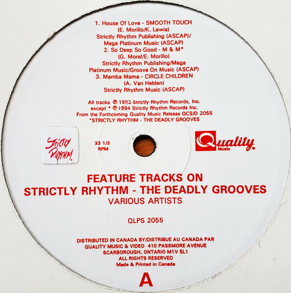 LP Various Feature Tracks On Strictly Rhythm - The Deadly Groo QLPS2055 Quality Music /00260