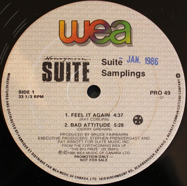 LP Honeymoon Suite Suite Samplings PRO49 WEA プロモ /00260
