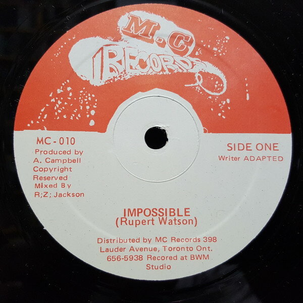 【中古】12” Rupert Watson Impossible/(Impossible) Zee Style MC010 M.C. /00250
