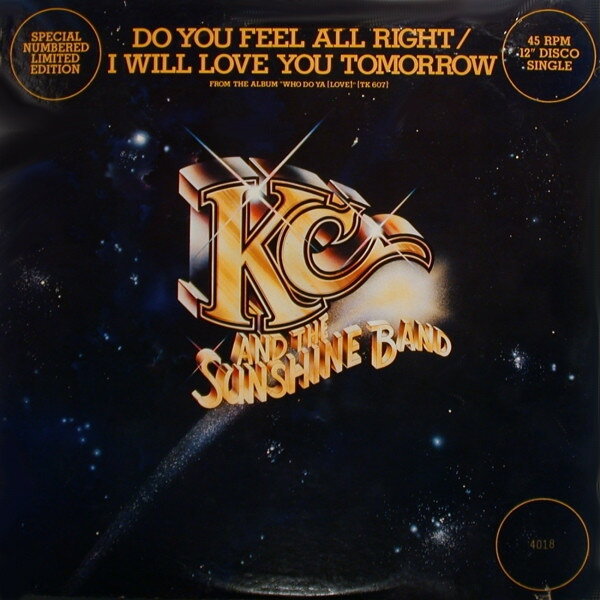 【中古】12” Kc , The Sunshine Band Do You Feel All Right / I Will Love You Tomorrow SSD202 SUNSHINE SOUND DISC /00250