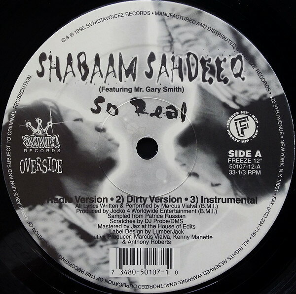 12” Shabaam Sahdeeq So Real / It Could Happen 5010712 SYNISTAVOICEZ /00250