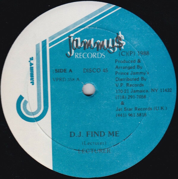 LP Lecturer D.J. Find Me VPRD358 Jammys Records /00260