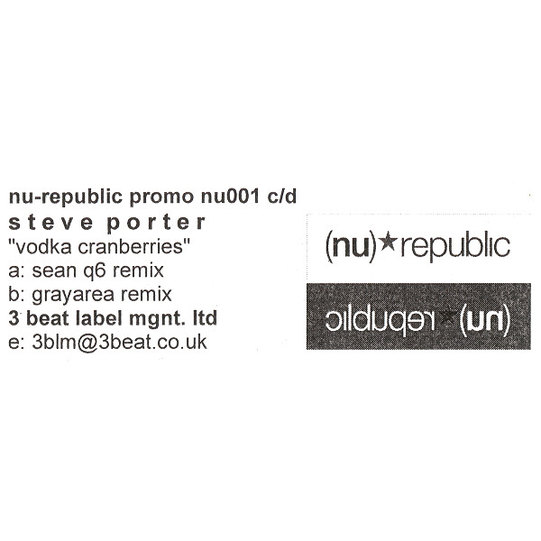 【中古】12” Steve Porter Vodka Cranberries