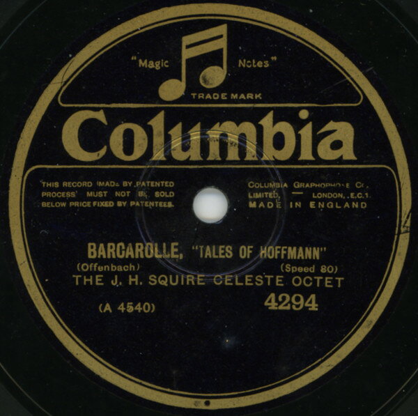 【中古】78RPM/SP J H スクワイア六重奏団 ホフマン物語 - 船唄 /