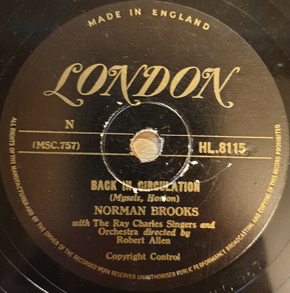 78RPM/SP Norman Brooks Back In Circulation / Lou Lou Louisiana HL8115 LONDON /00500