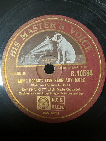 78RPM/SP Eartha Kitt, Henri Rene &amp; His I Want To Be Evil / Annie Doesnt Live Here Anymore B10584 HIS MASTERS VOICE /00500