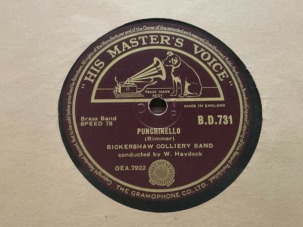 78RPM/SP Bickershaw Colliery Band Punchinello / Cavalcade Of Martial Songs BD731 HIS MASTERS VOICE /00500