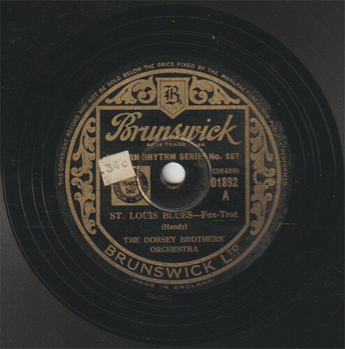 78RPM/SP Dorsey Brothers Orchestra St. Louis Blues / Basin Street Blues 01892 BRUNSWICK /00500