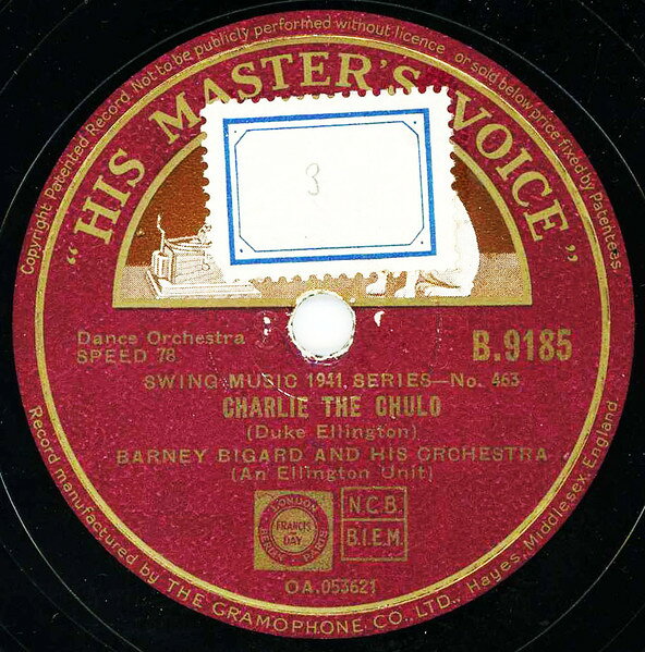 78RPM/SP Barney Bigard &amp; His Orchestra Charlie The Chulo / A Lull At Dawn B9185 HIS MASTERS VOICE /00500