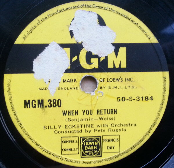 【中古】78RPM/SP Billy Eckstine If / When You Return MGM380 MGM RECORDS /00500