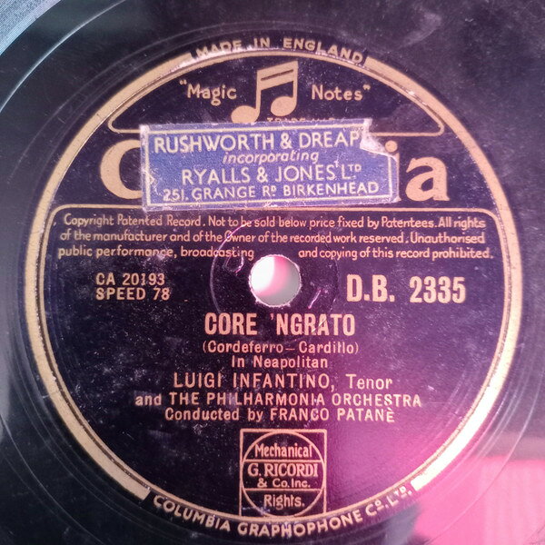 78RPM/SP Luigi Infantino Core Ngrato / Rondini Al Nido DB2335 COLUMBIA /00500