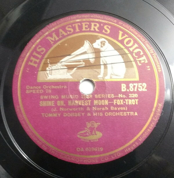 【中古】78RPM/SP Tommy Dorsey &amp; His Orchestra Shine On, Harvest Moon / Mendelssohns Spring Song B8752 HIS MASTERS VOICE /00500