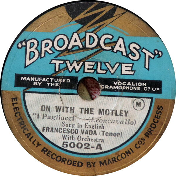 【中古】78RPM/SP フランチェスコ・ヴァーダ 道化師-衣装をつけろ / リゴレット-女心の歌, あれかこ 5002 BROADCAST TWELVE /00500