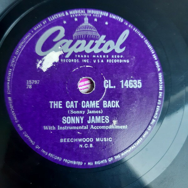 【中古】78RPM/SP Sonny James The Cat Came Back / Hello Old Broken Heart CL14635 SCAPITOL RECORDS /00500