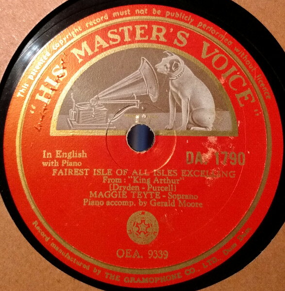 [중고] 78RPM/SP 매기·테이트, 제럴드·무 퍼셀 별로 아름다운 섬 / 님프와 목동 DA1790 HIS MASTERS VOICE /00500