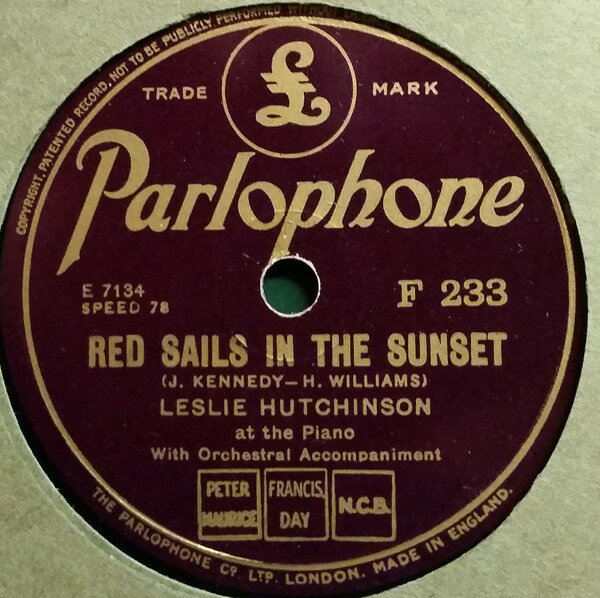 【中古】78RPM/SP Leslie Hutchinson Red Sails In The Sunset / Murder In The Moonlight F233 PARLOPHONE /00500