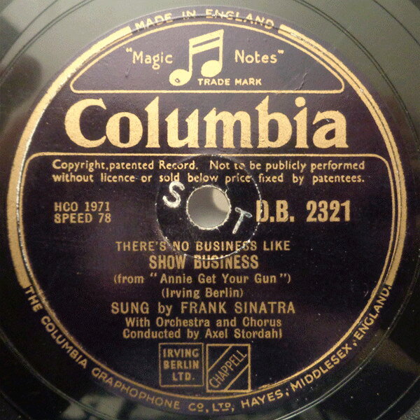 78RPM/SP Frank Sinatra Theres No Business Like Show Business / Mamselle DB2321 COLUMBIA /00500
