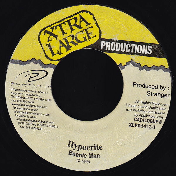 7” Beenie Man Hypocrite XLPD14123 Xtra Large Productio /00080