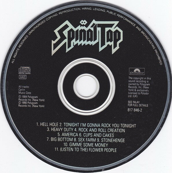 CD Spinal Tap Spinal Tap 8178462 Polydor /00110