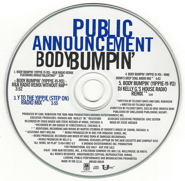 CD Public Announcement Body Bumpin (Yippie-yi-yo) (Remixes) AMSAD00640 A&amp;M プロモ /00110