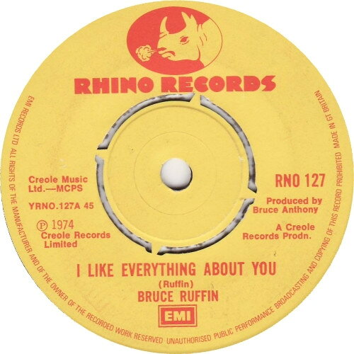 7” Bruce Ruffin I Like Everything About You YRNO127 /00080