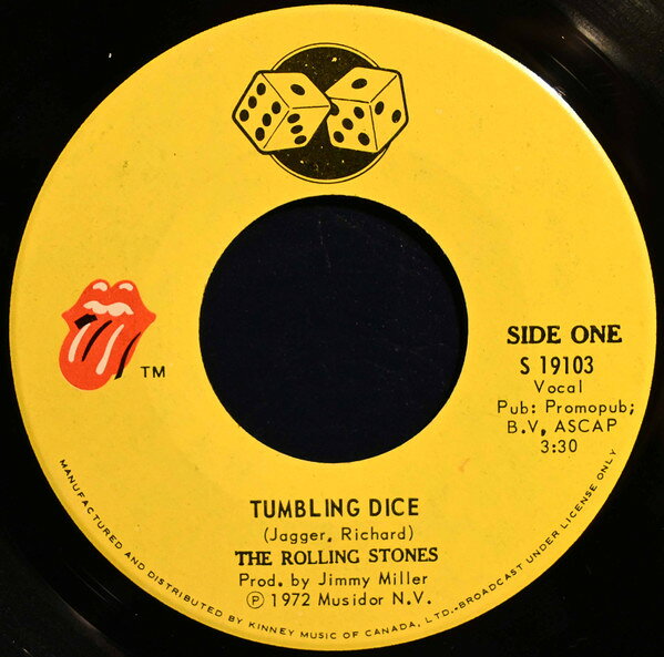7” Rolling Stones Tumbling Dice S19103 ROLLING STONES RECOR /00080