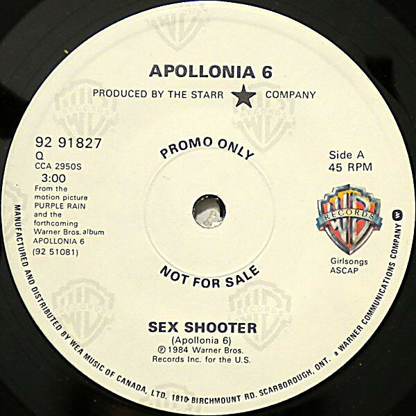 7” Apollonia 6 Sex Shooter 9291827PROMO WARNER BROS. RECORDS プロモ /00080
