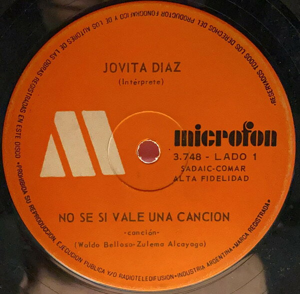 LP Jovita Diaz No Se Si Vale Una Cancion FDX213 MICROFON /00260