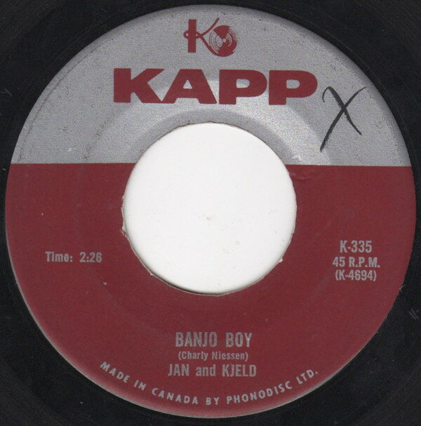 7” Jan &amp; Kjeld Banjo Boy K335 Kapp Records /00080