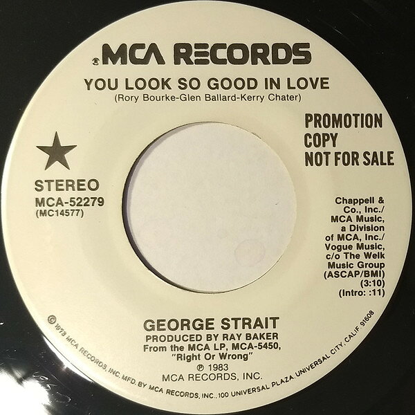 7” George Strait You Look So Good In Love MCA52279PROMO MCA Records プロモ /00080