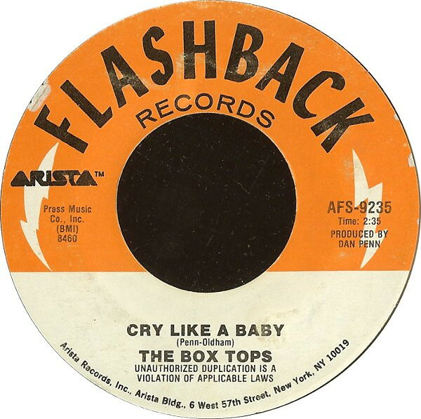 7” Box Tops Cry Like A Baby / Soul Deep AFS9235 Flashback Records /00080