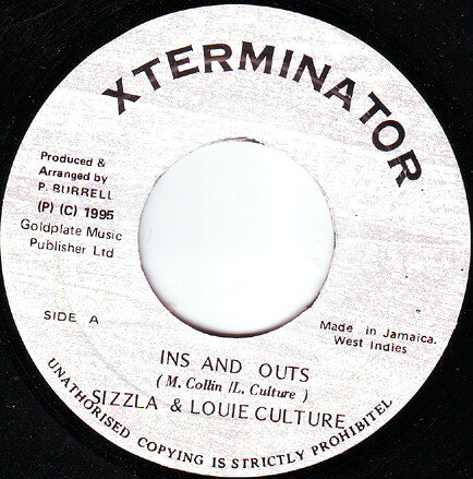 7” Sizzla &amp; Louie Culture / Sizzl Ins And Outs / Love Amongst My Bretheren NONE XTerminator /00080