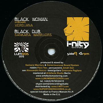 艺人名: U - 【新品】12” Verdiana Sankara Warriors / R Black Woman Black Dub / Stick To The Rule Ghetto LUM1205 I-nity EU /00167