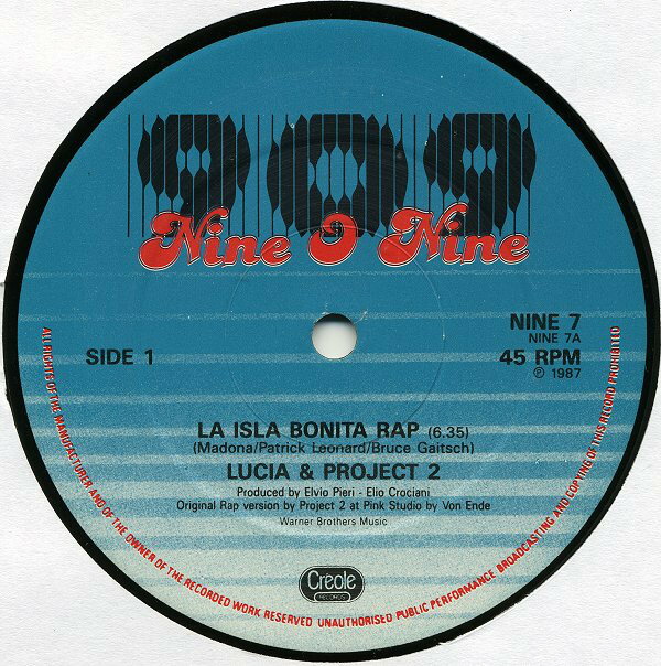 【中古】英12” Lucia & Project 2 La Isla Bonita Rap NINE7 Nine O Nine /00250