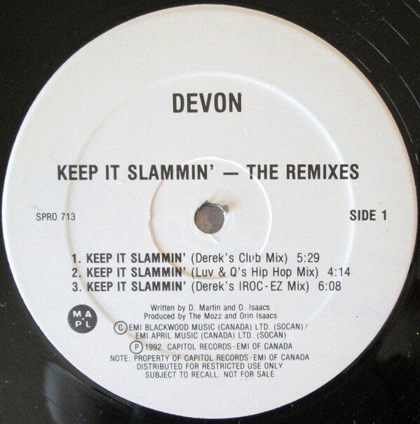 12” Devon Keep It Slammin - The Remixes SPRO713 Capitol 未開封 /00250