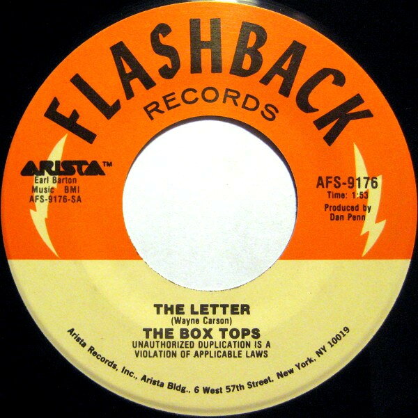 7” Box Tops The Letter / Happy Times AFS9176 Flashback Records /00080