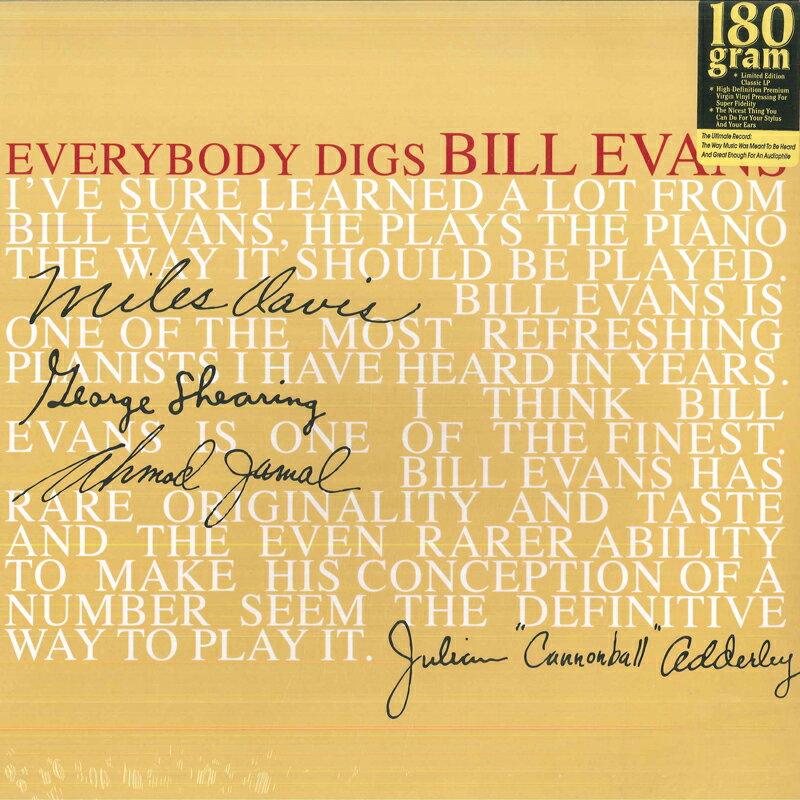 LP Bill Evans Trio Everybody Digs Bill Evans VNL12225LP DOM-Ermitage /00260